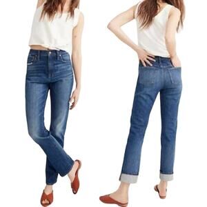 Madewell The High Rise Slim Boy Jeans 5-Pocket Whisker Detail Medium Wash 24" P